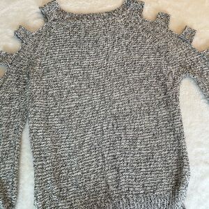 Women's Retrod Gray Cold Shoulder Knitted Sweater